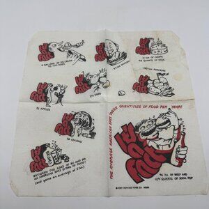 Vintage Fort Howard Paper Co Its A Fact Printed Napkin Featuring Food Statistics
